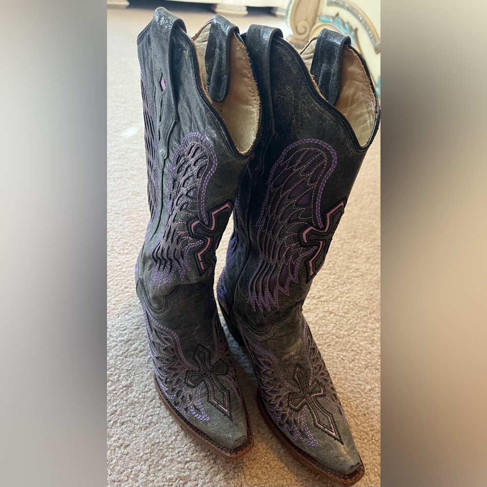 Corral Denim/Pink Corral Vintage Cowboy Boots